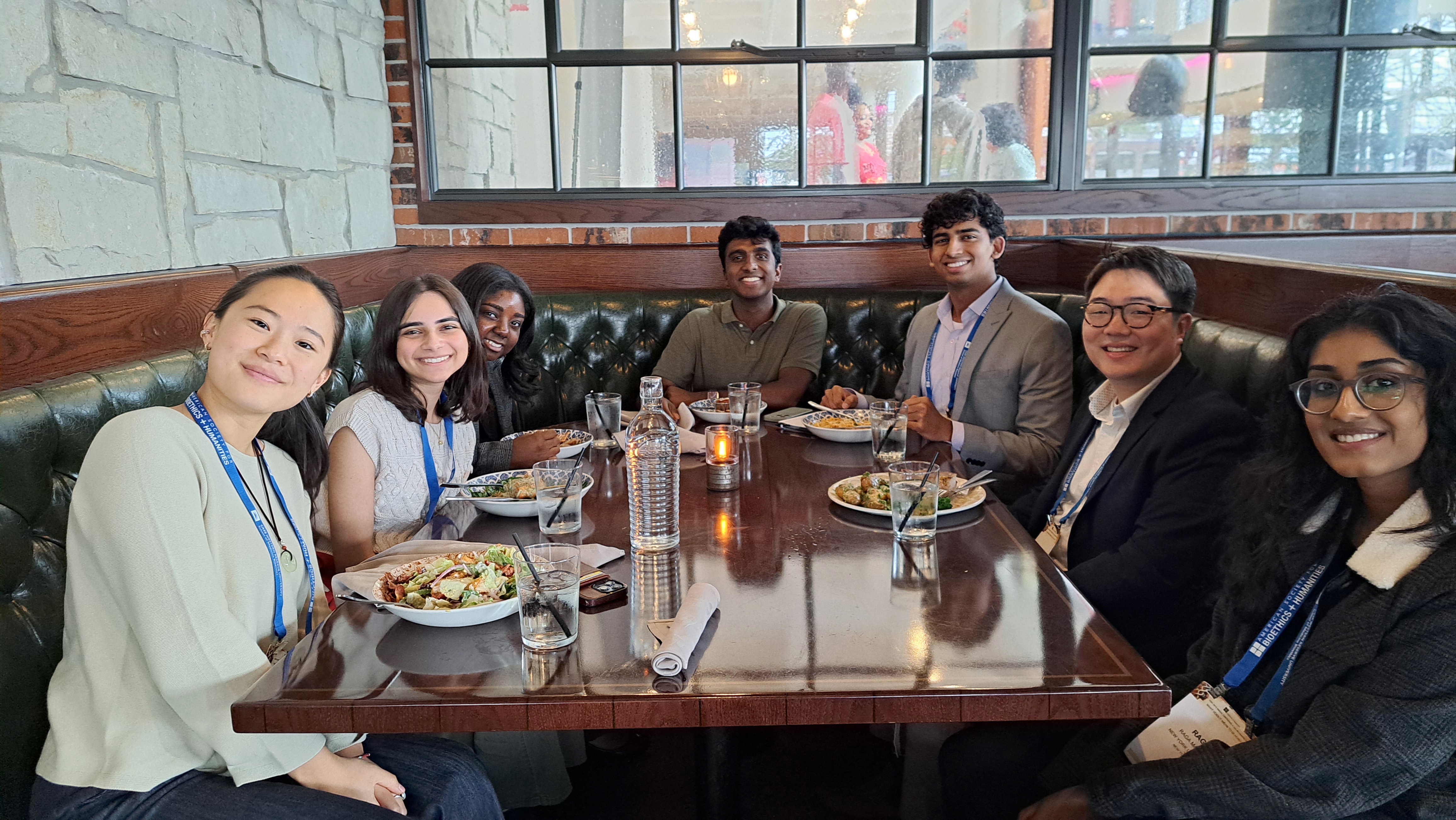 CUSP students at lunch during the annual 2024 ASBH Conference. 